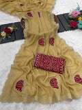 Dyed Bollywood Georgette Saree (Yellow)