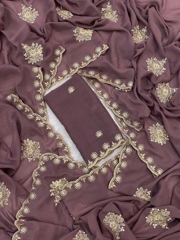 Embroidered Bollywood Georgette Saree (Magenta)